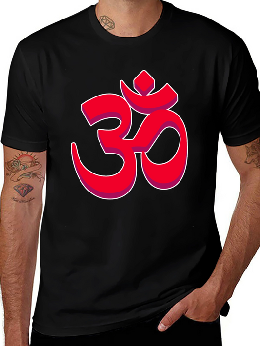Mens Black T-Shirt with Om Symbol