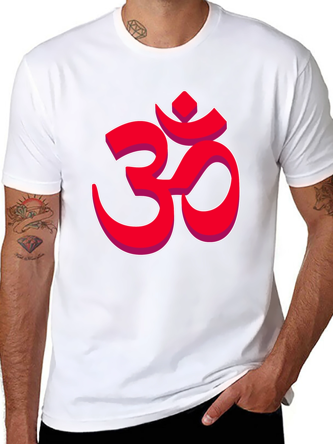 Mens Black T-Shirt with Om Symbol