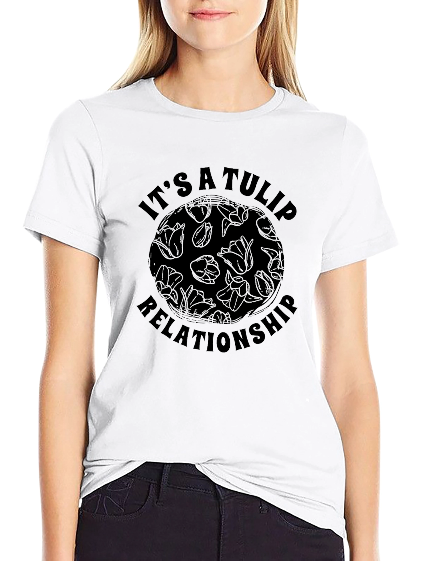 Its A Tulip Relationship Black T-Shirt