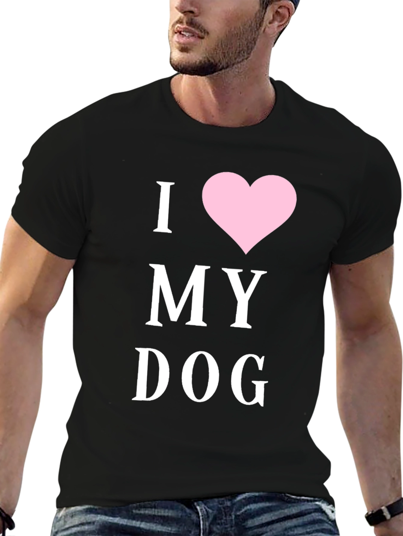 I Heart My Dog T-Shirt - Black Cotton Blend