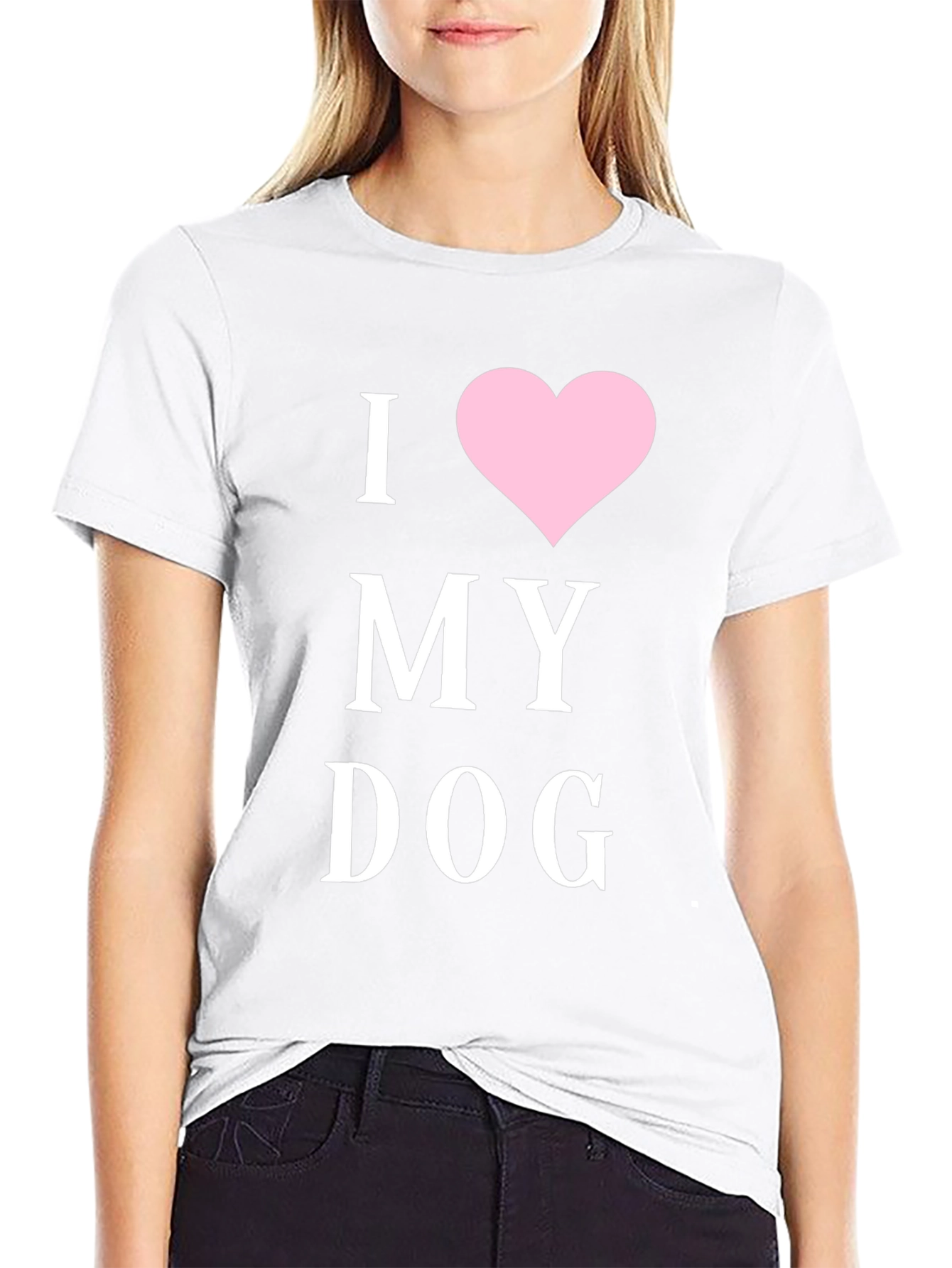 I Heart My Dog T-Shirt - Black Cotton Blend