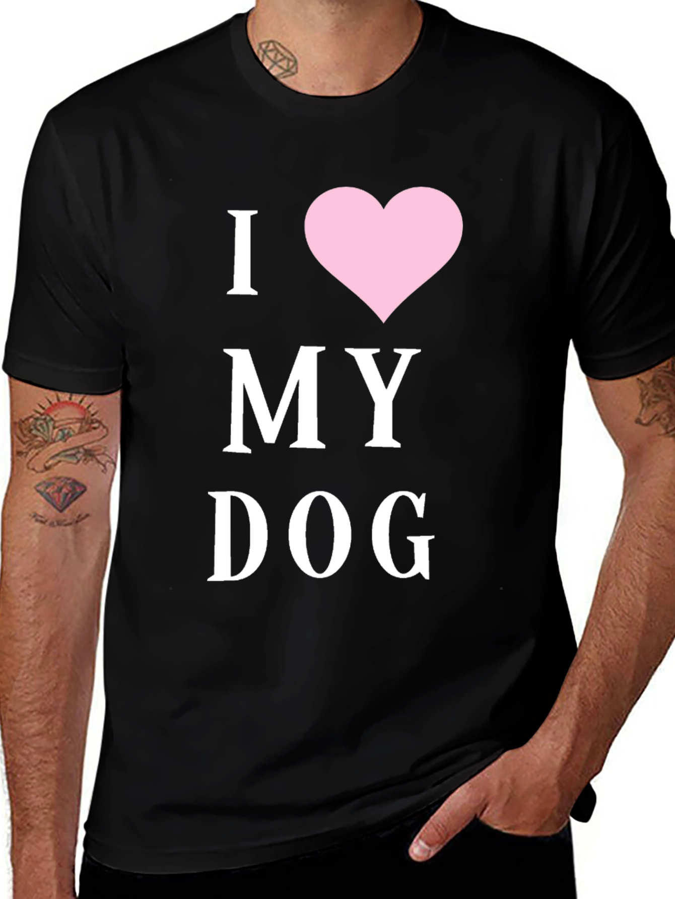 I Heart My Dog T-Shirt - Black Cotton Blend