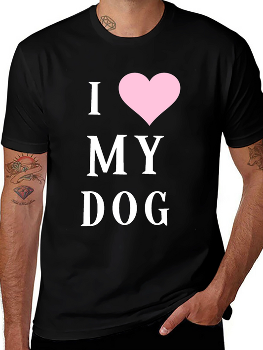 I Heart My Dog T-Shirt - Black Cotton Blend