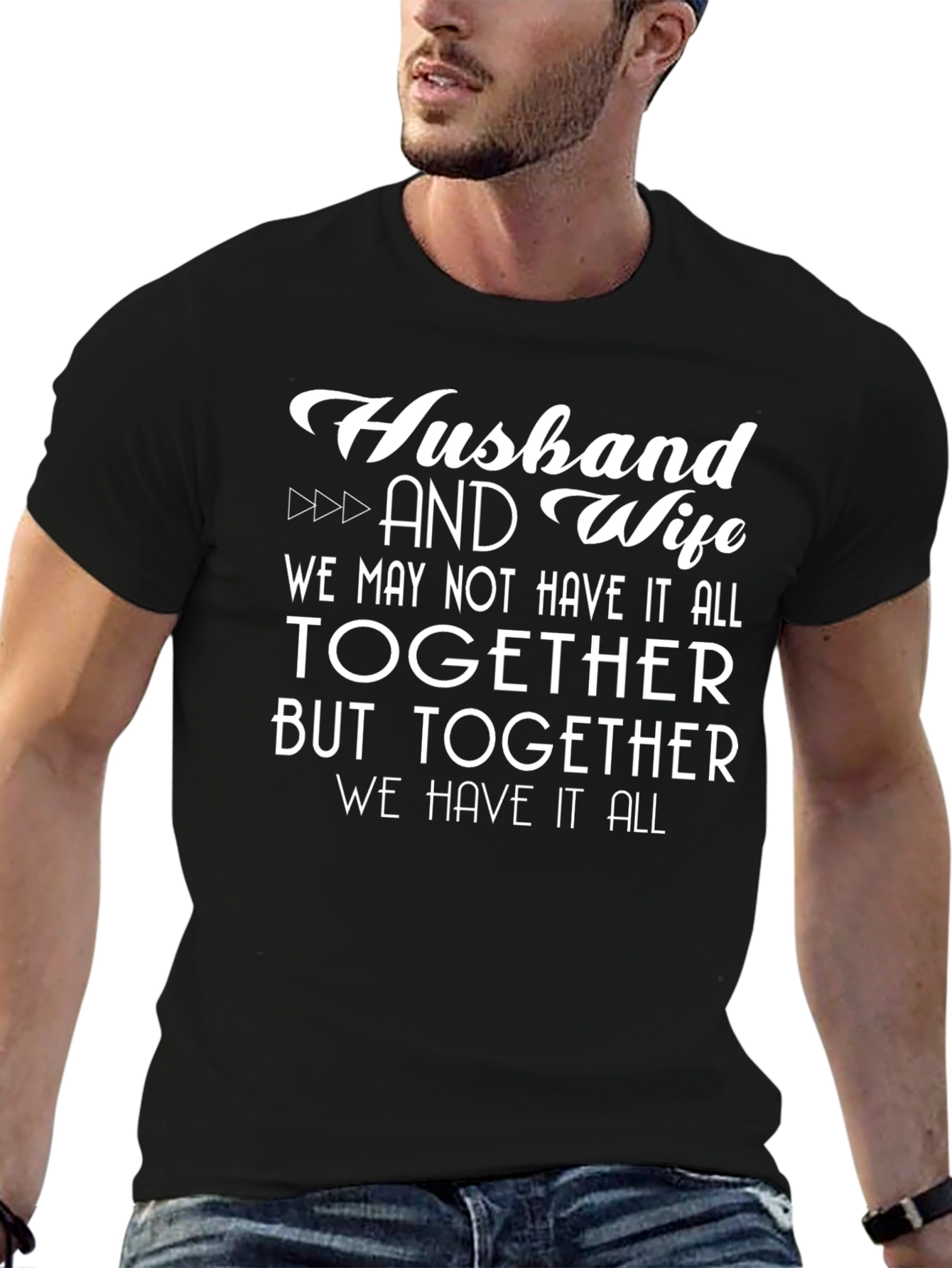 Husband and Wife Graphic Print T-Shirt