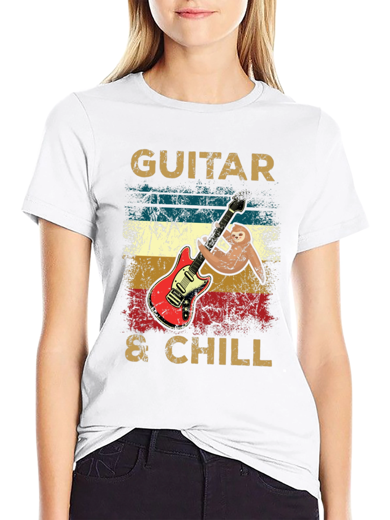 Guitar & Chill Sloth T-Shirt