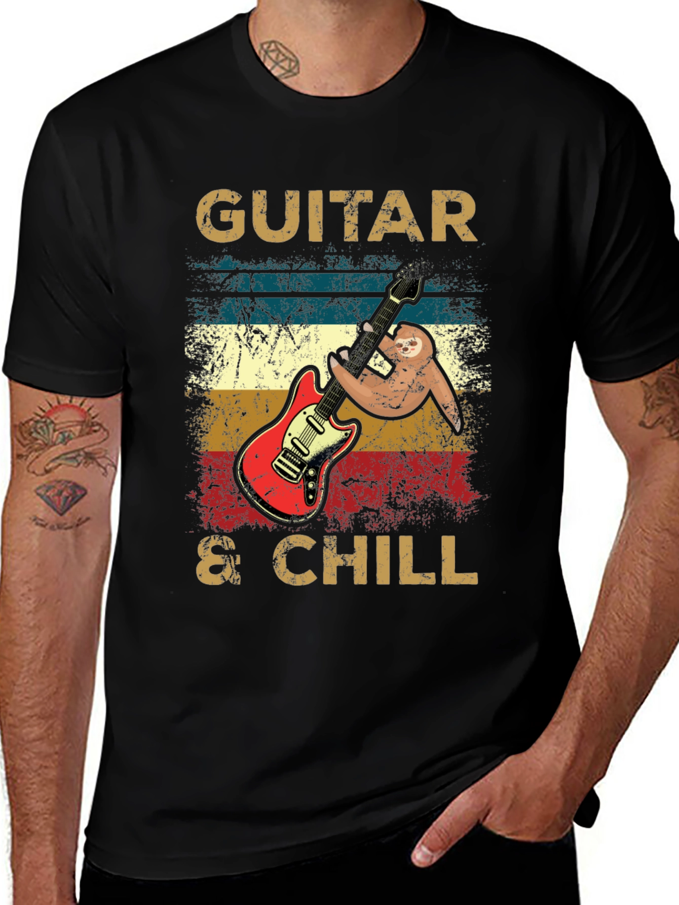 Guitar & Chill Sloth T-Shirt