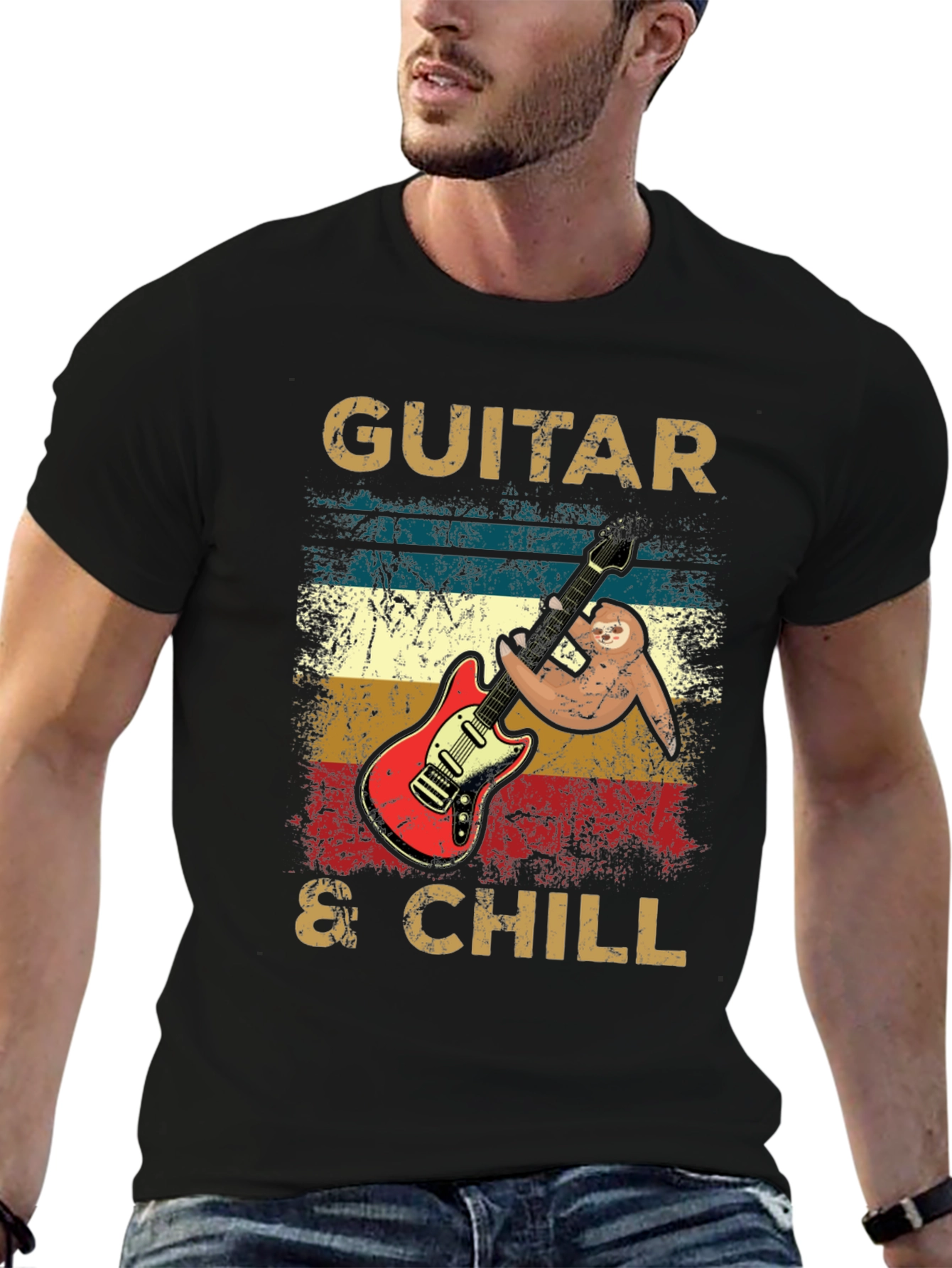 Guitar & Chill Sloth T-Shirt