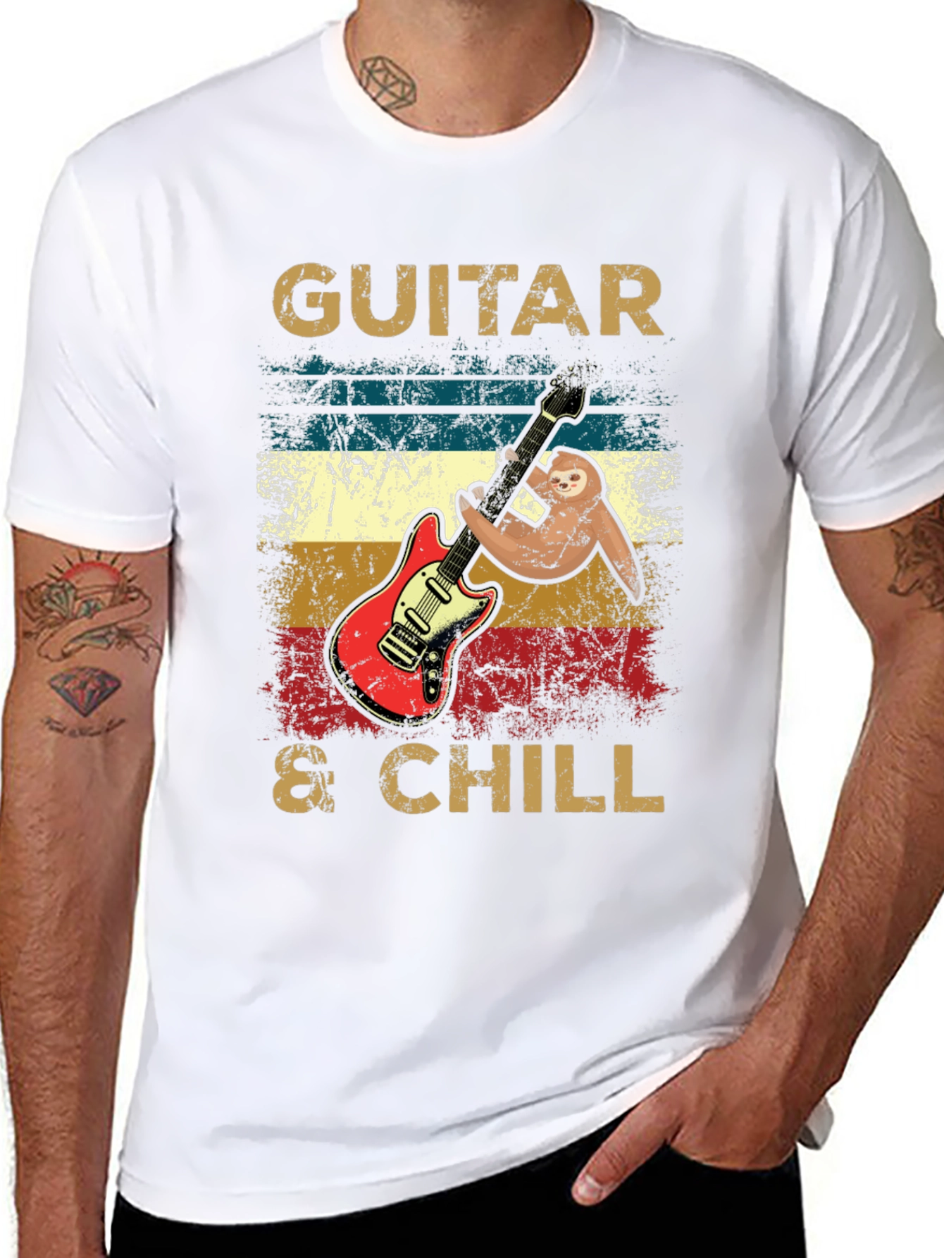 Guitar & Chill Sloth T-Shirt