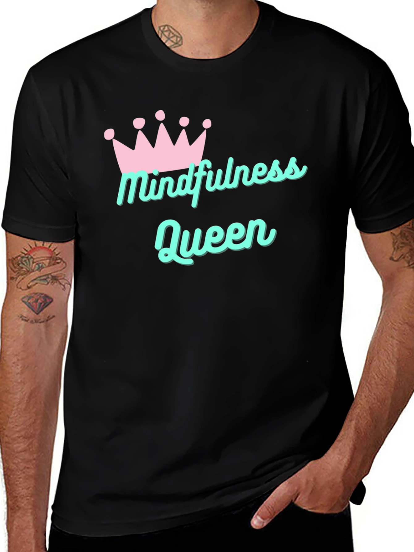 Mindfulness Queen T-Shirt - Black Cotton Tee