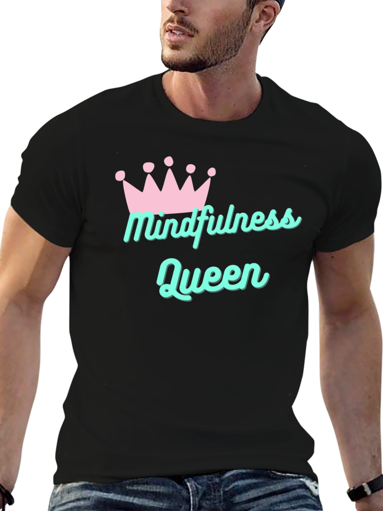 Mindfulness Queen T-Shirt - Black Cotton Tee