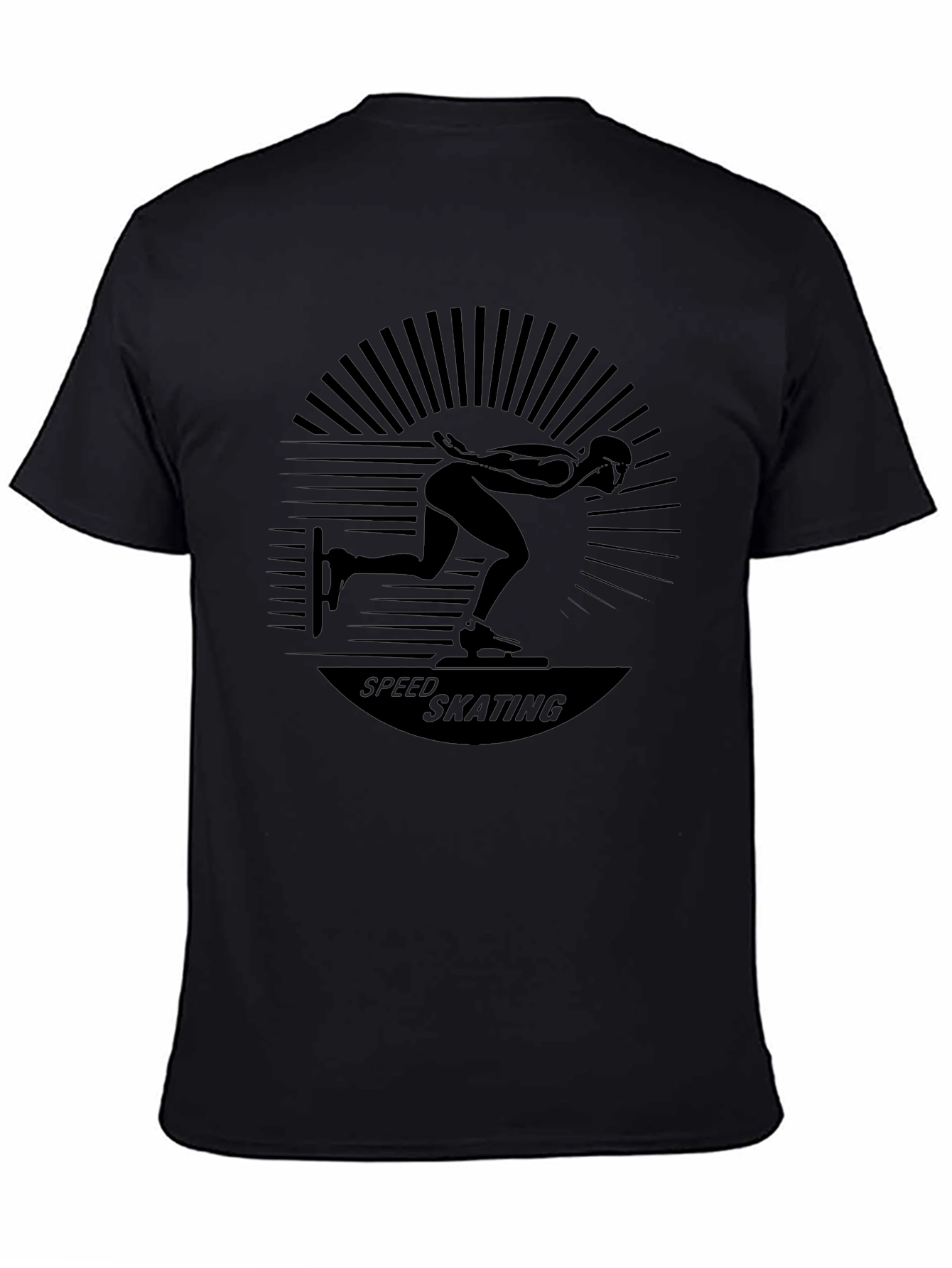 Speed Skating Graphic Black T-Shirt