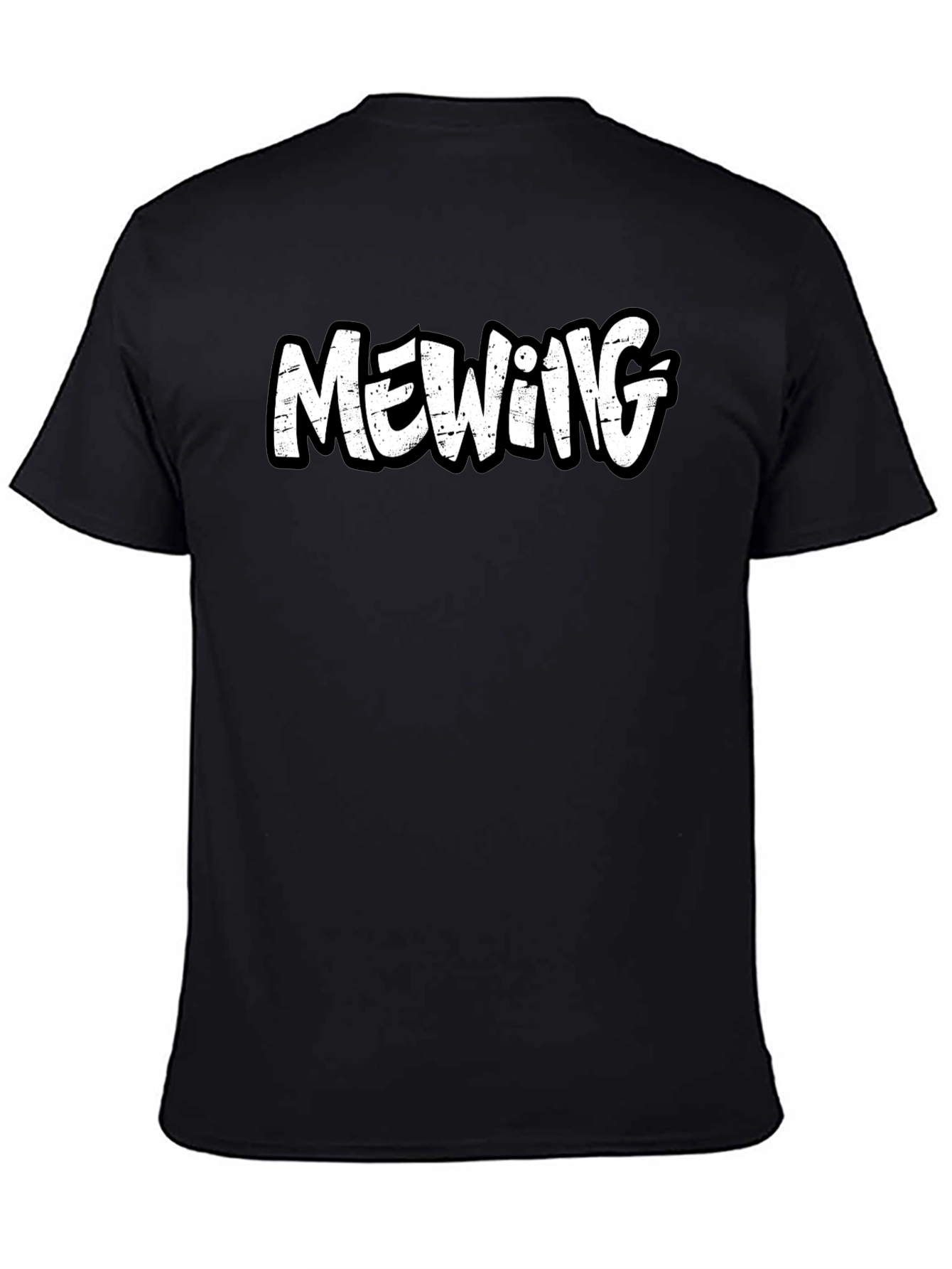 Mewing Graphic Tee - Black Cotton Comfort