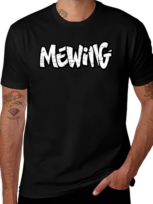 Mewing Graphic Tee - Black Cotton Comfort
