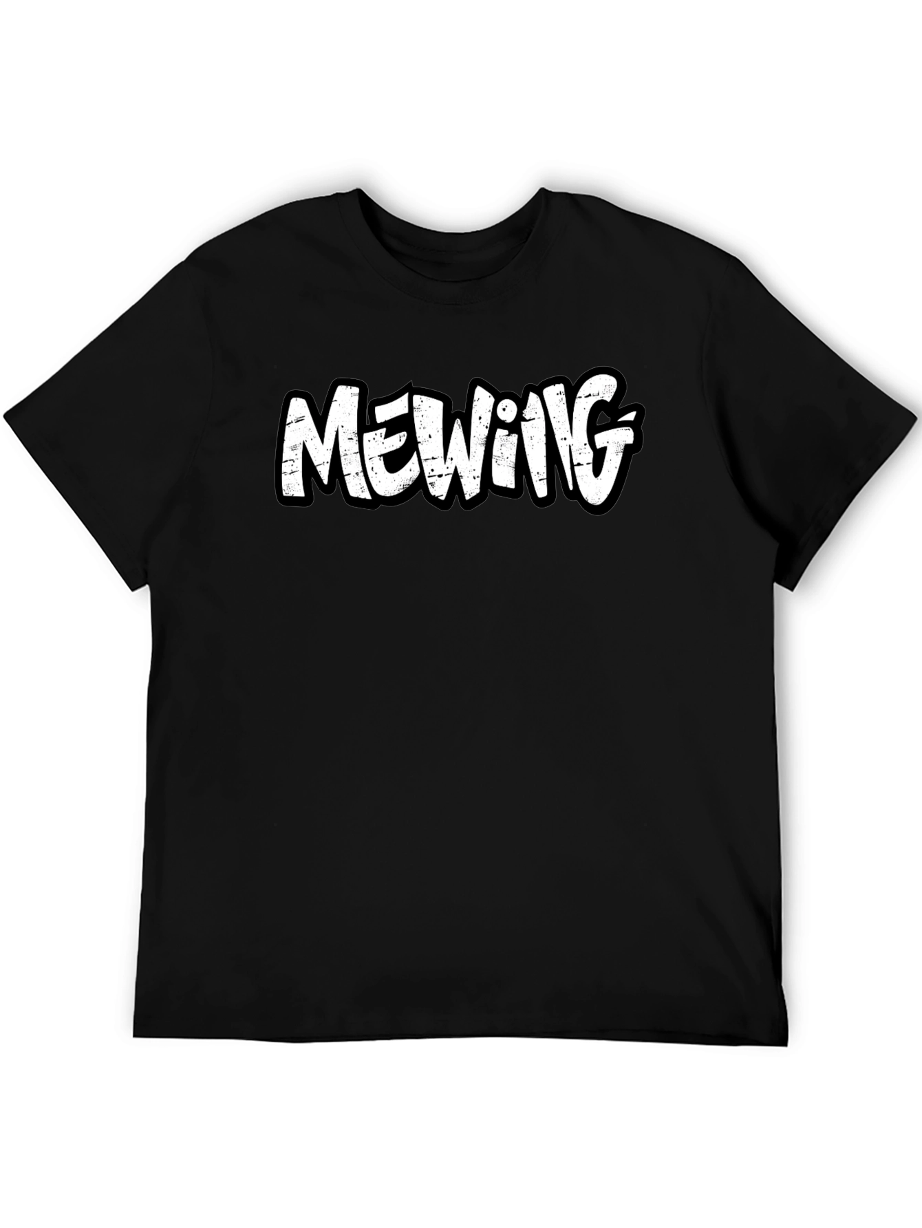 Mewing Graphic Tee - Black Cotton Comfort