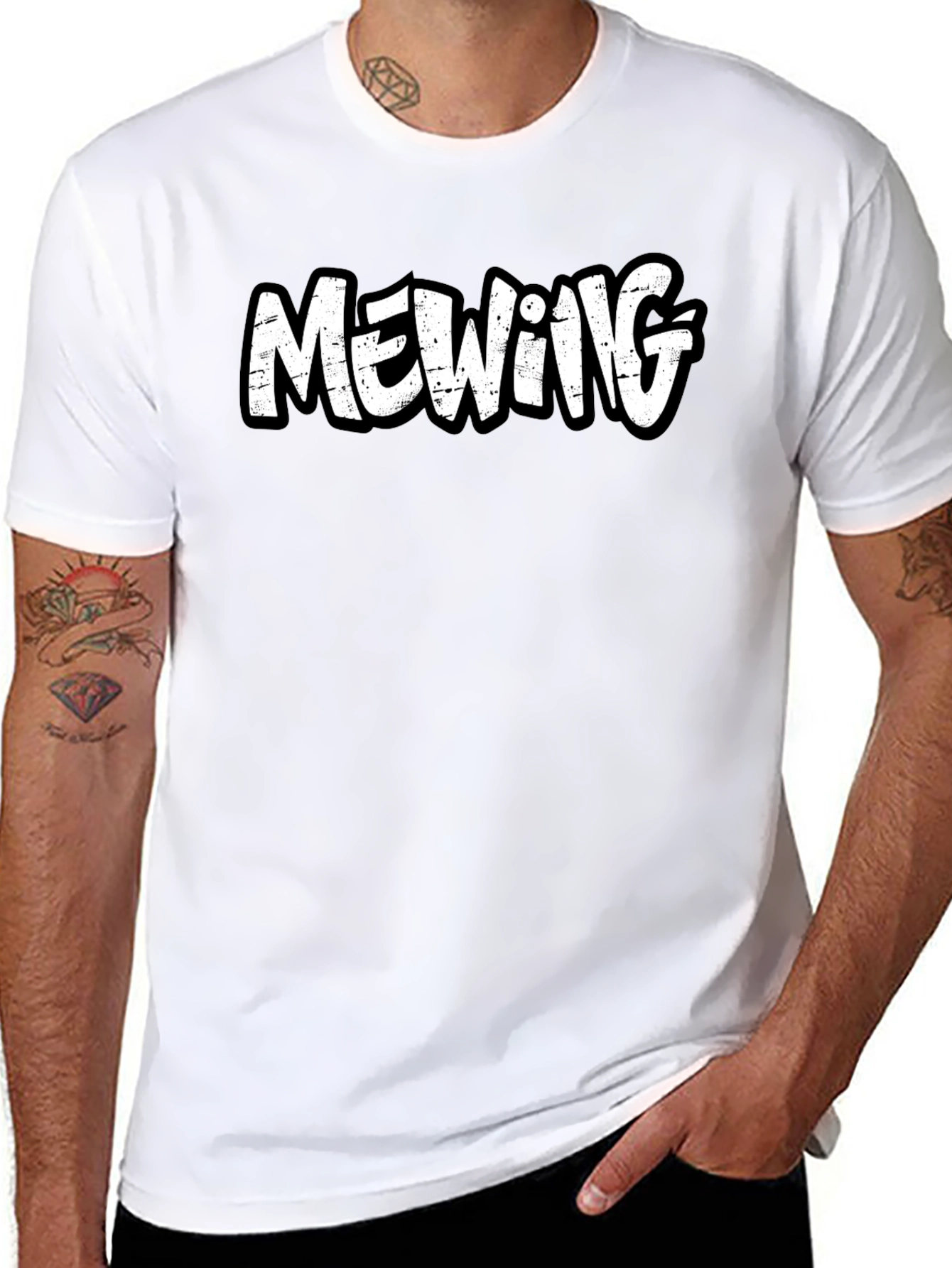 Mewing Graphic Tee - Black Cotton Comfort