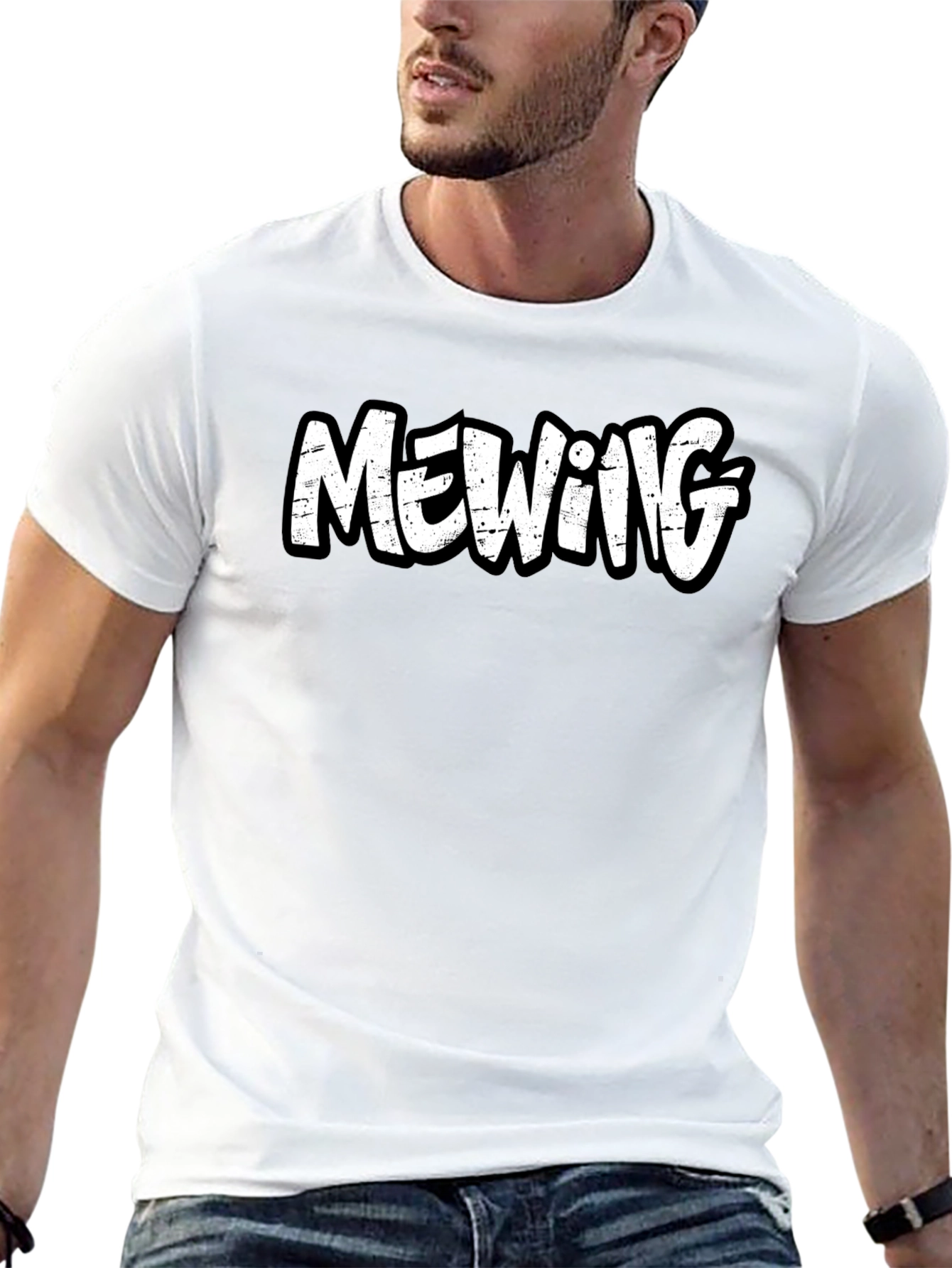 Mewing Graphic Tee - Black Cotton Comfort