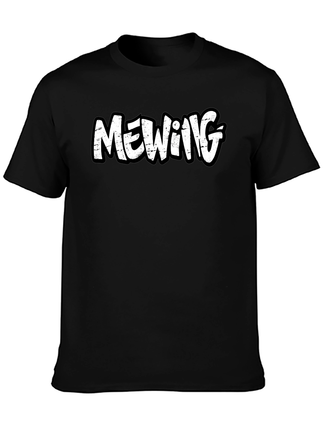 Mewing Graphic Tee - Black Cotton Comfort