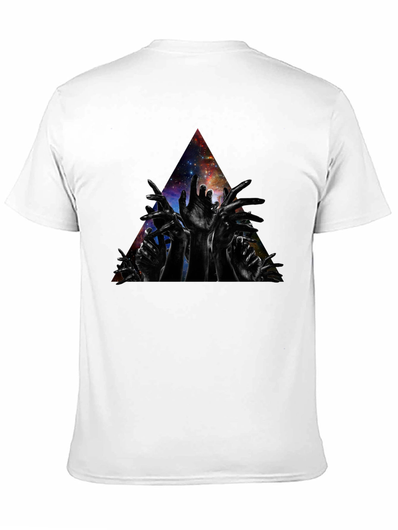 Galaxy Hands Graphic T-Shirt - Modern Artistic Design