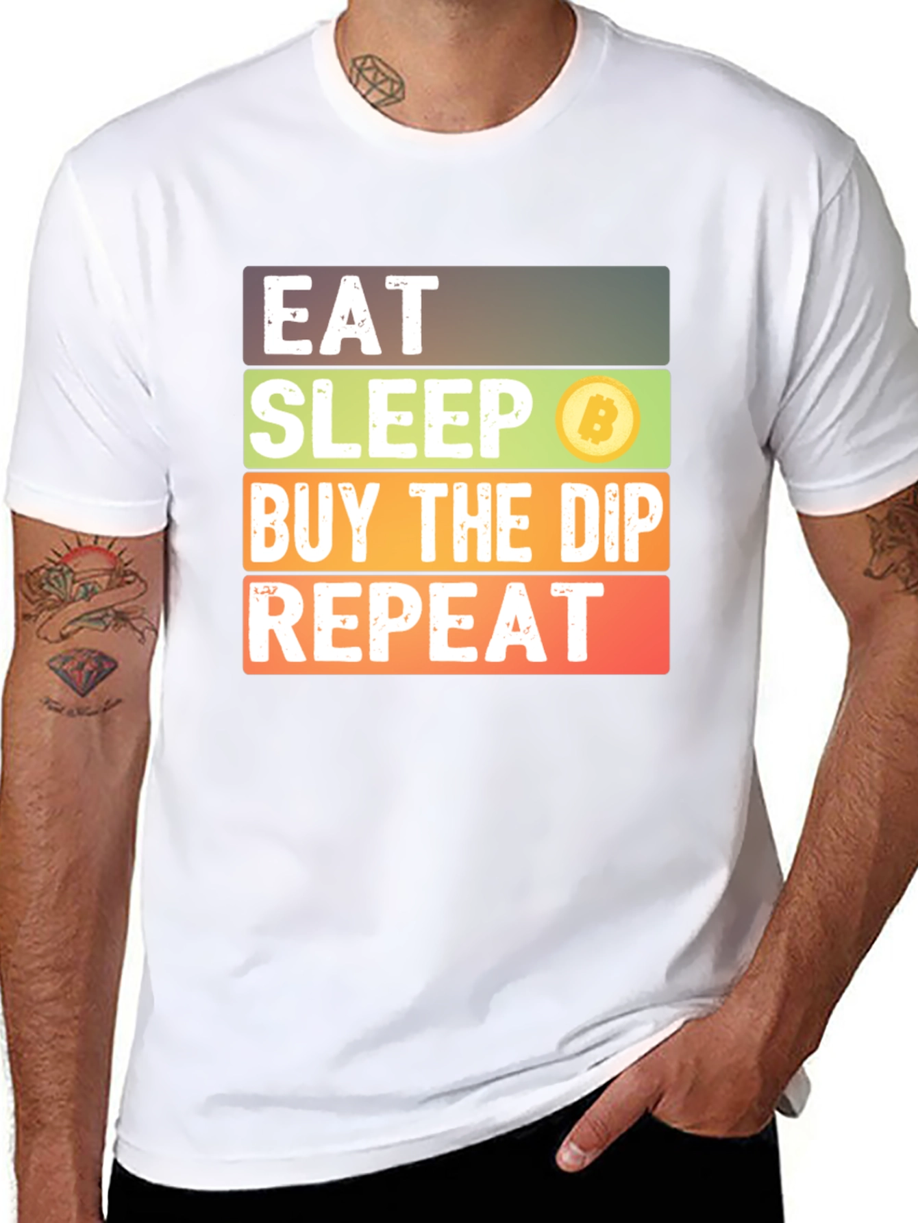 Eat Sleep Buy the Dip Bitcoin Tee