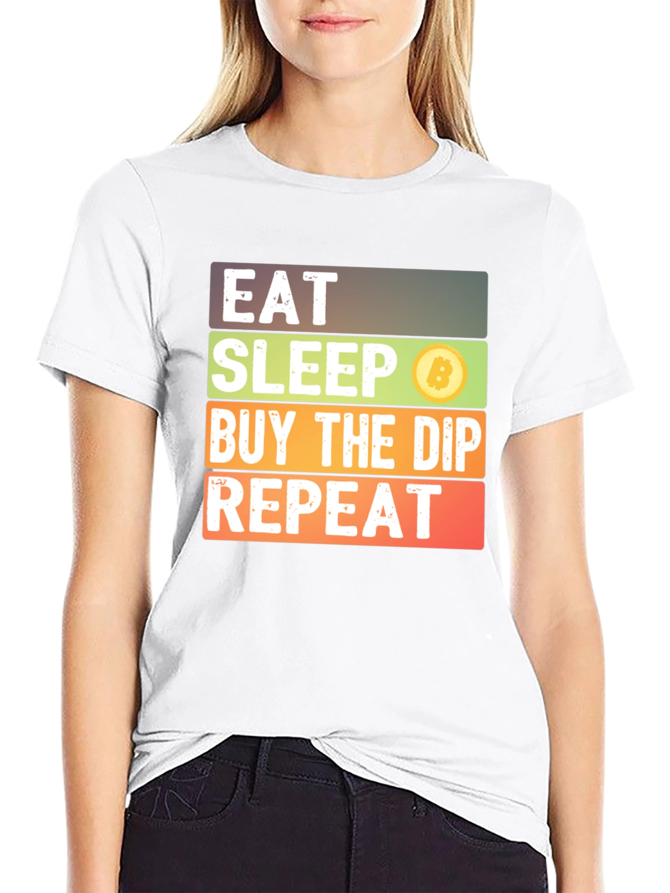 Eat Sleep Buy the Dip Bitcoin Tee