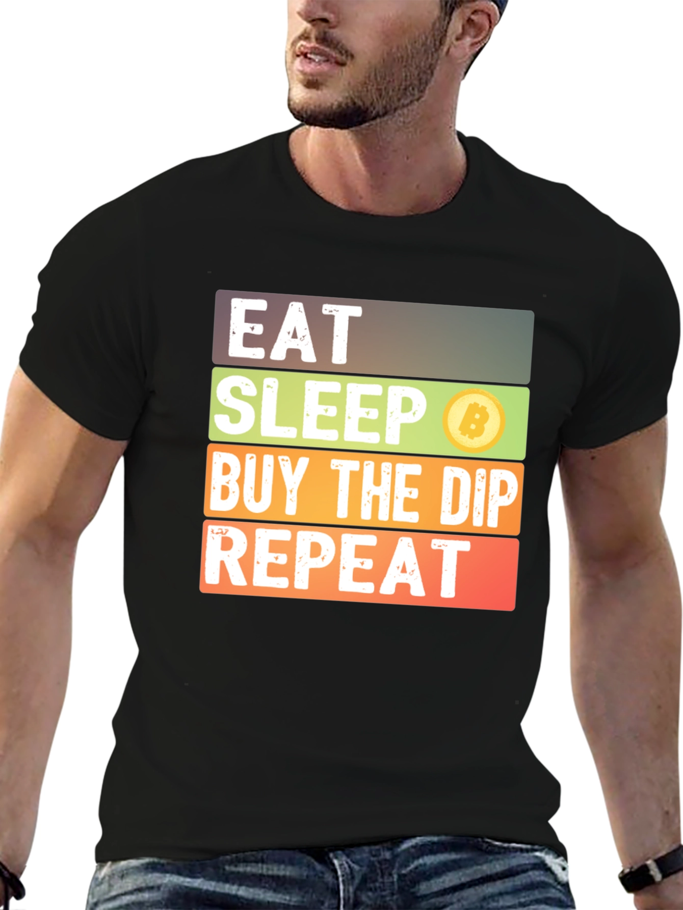 Eat Sleep Buy the Dip Bitcoin Tee