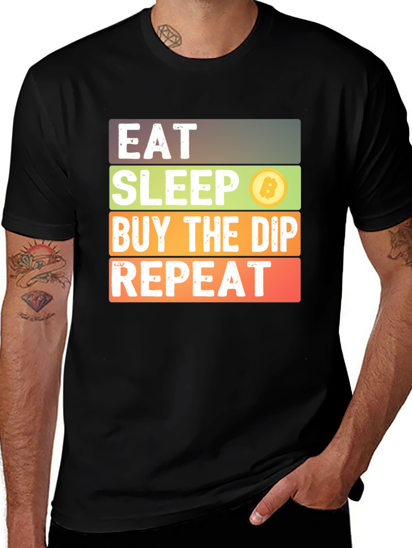 Eat Sleep Buy the Dip Bitcoin Tee
