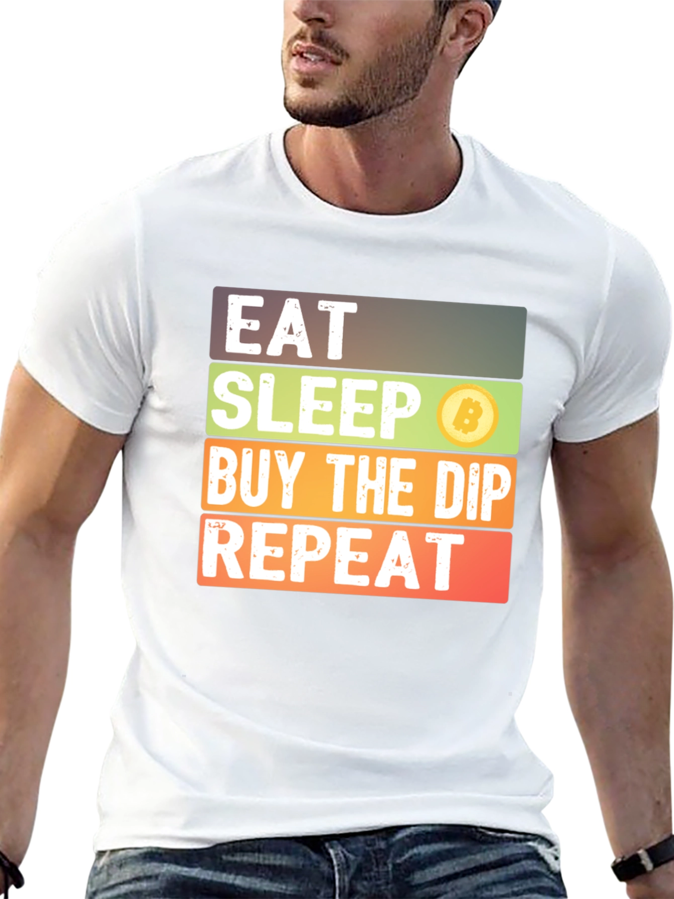 Eat Sleep Buy the Dip Bitcoin Tee
