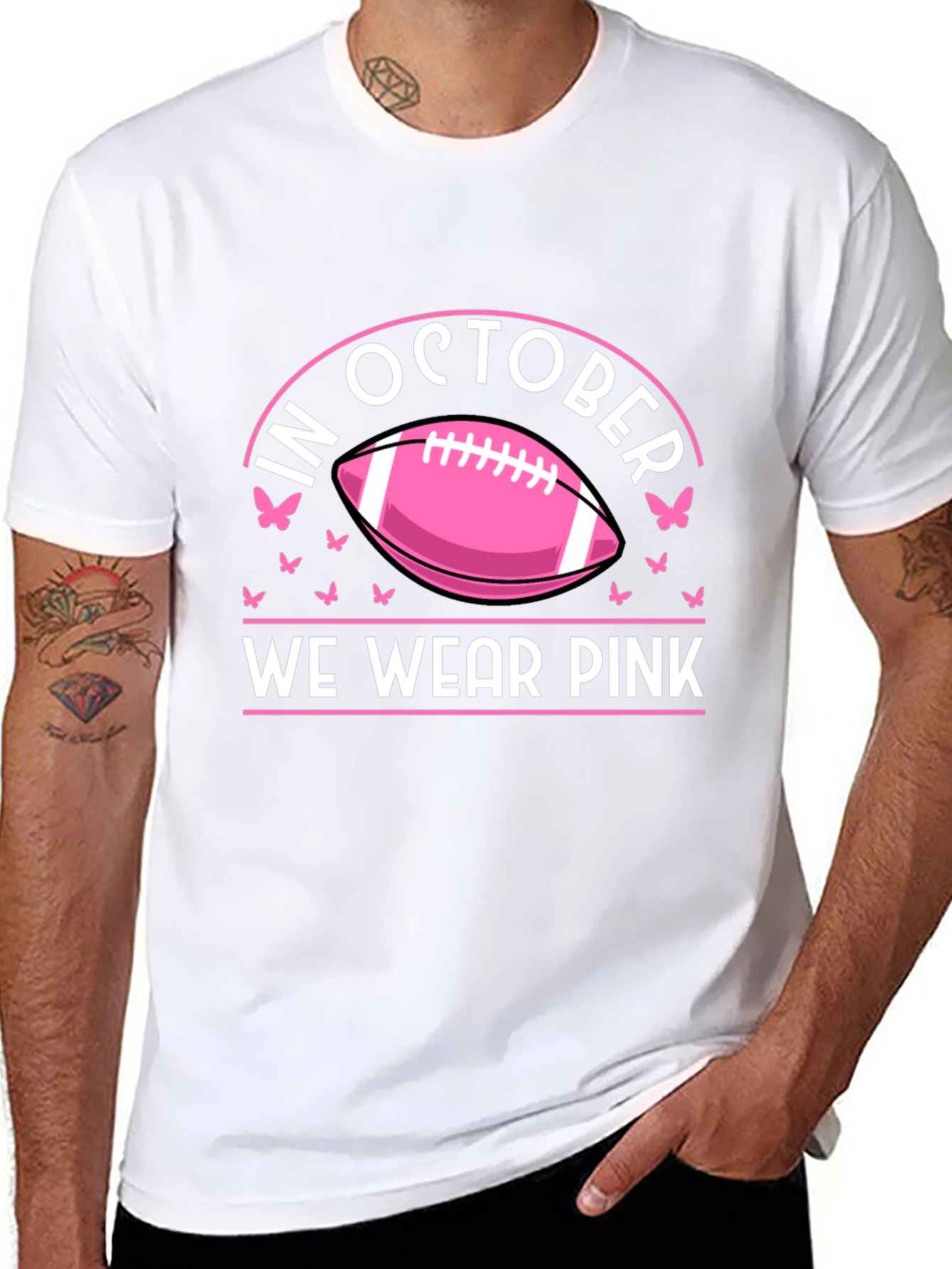 In October We Wear Pink Breast Cancer Awareness T-Shirt