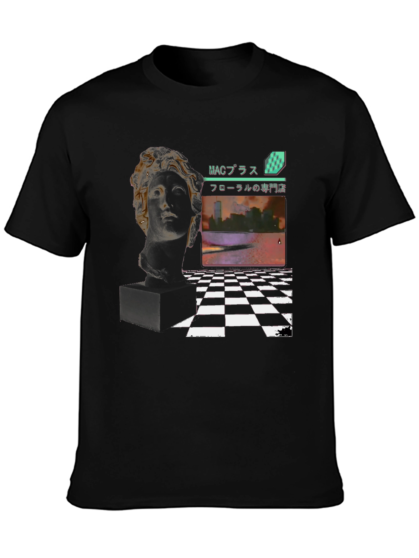 Vaporwave Style Graphic Print Tee