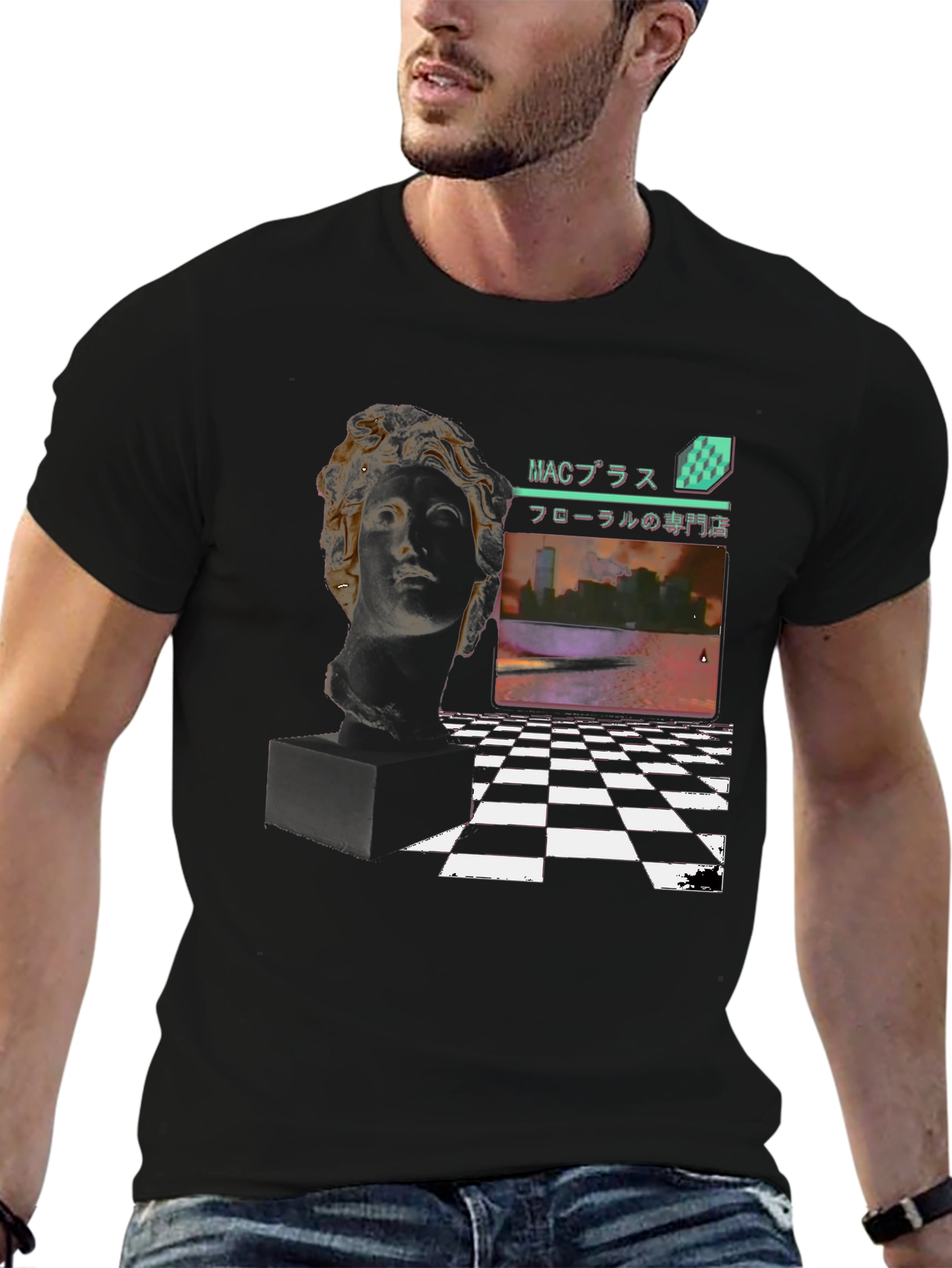 Vaporwave Style Graphic Print Tee