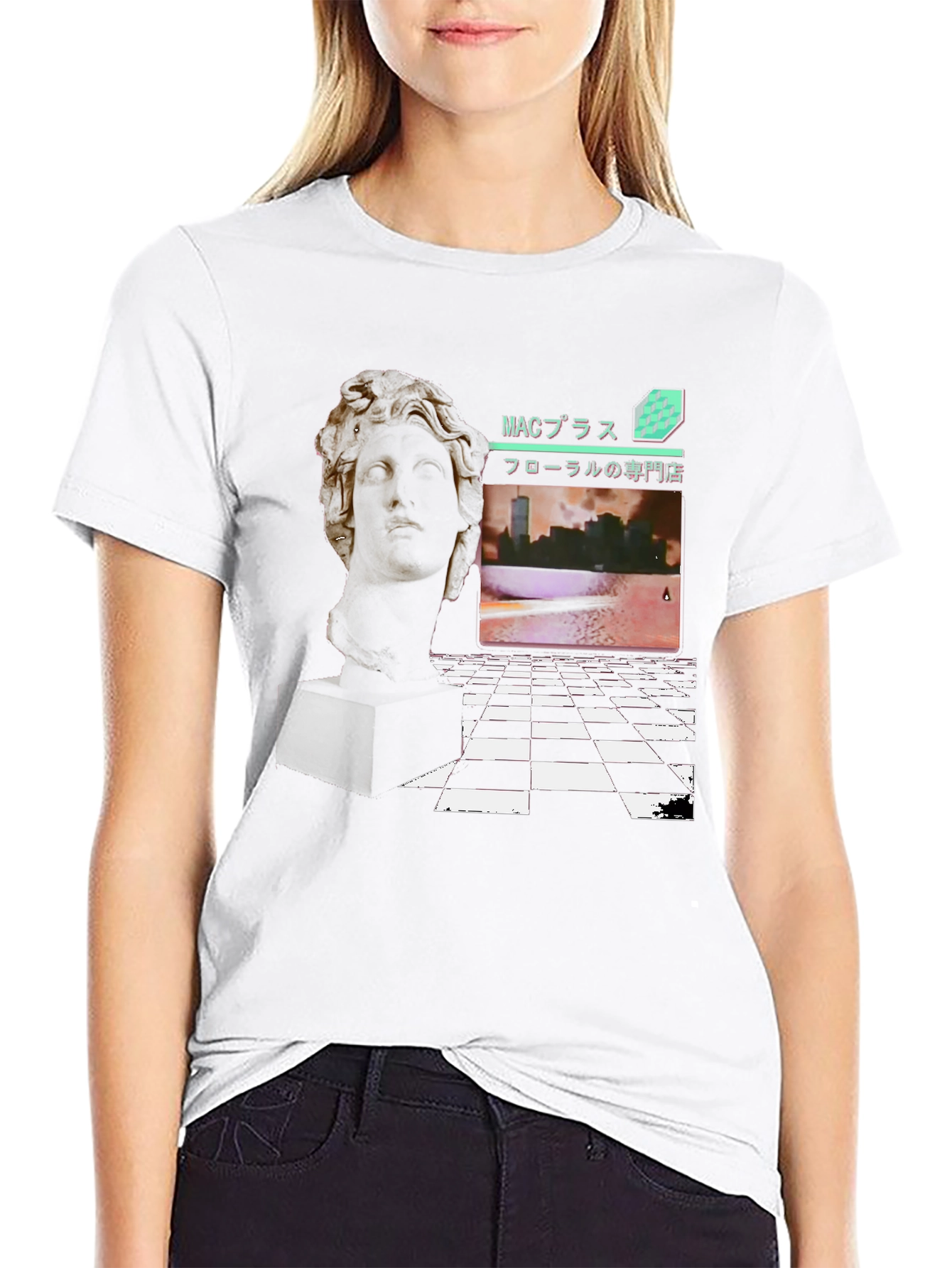 Vaporwave Style Graphic Print Tee
