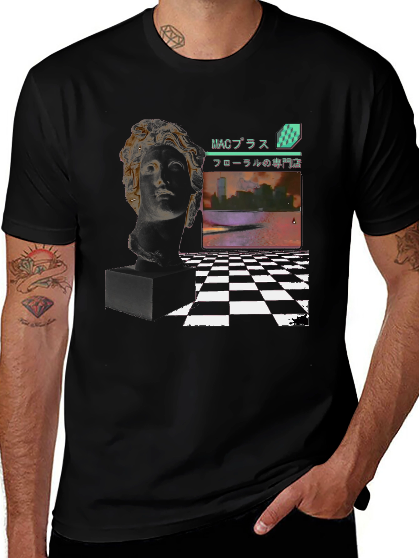 Vaporwave Style Graphic Print Tee