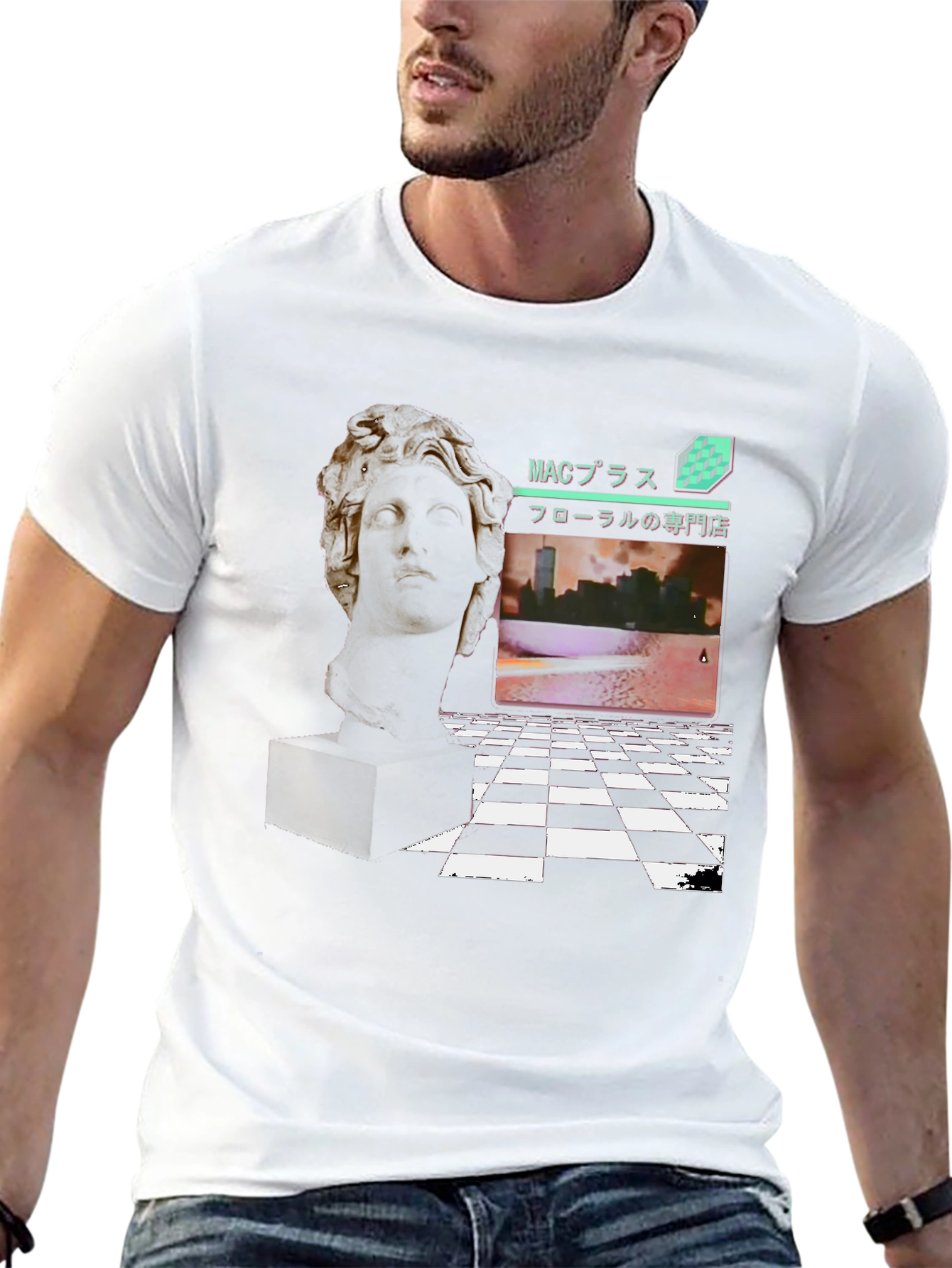 Vaporwave Style Graphic Print Tee