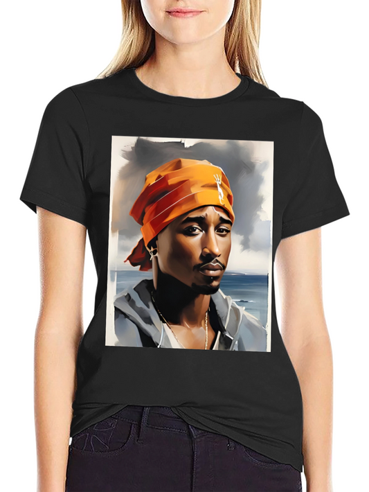 Tupac Graphic Print T-Shirt - Classic Hip Hop Style