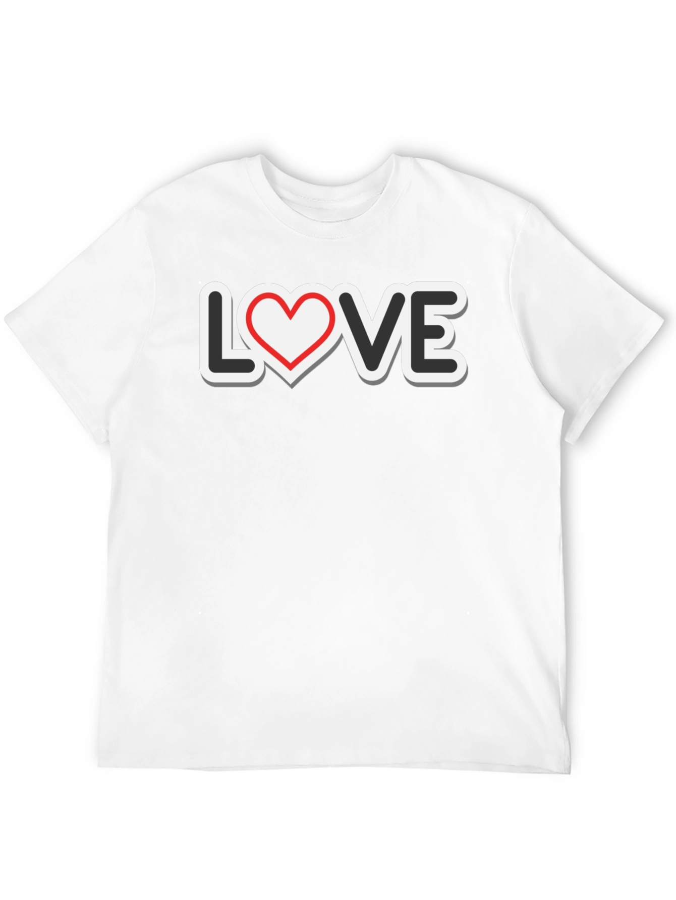 Love Heart Graphic Tee - Stylish Black T-Shirt