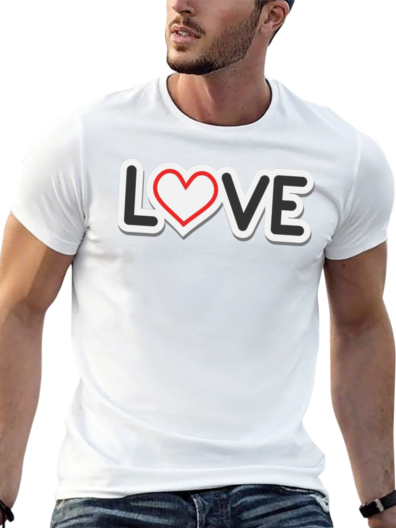 Love Heart Graphic Tee - Stylish Black T-Shirt