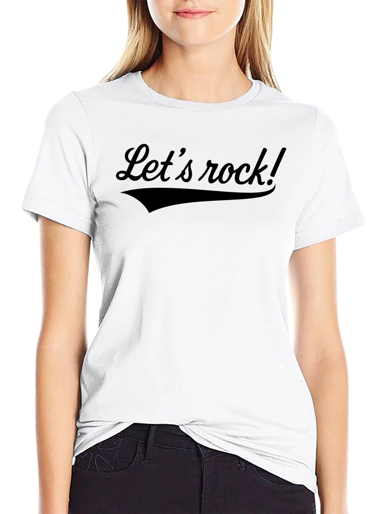 Lets Rock! Mens Black Graphic T-Shirt