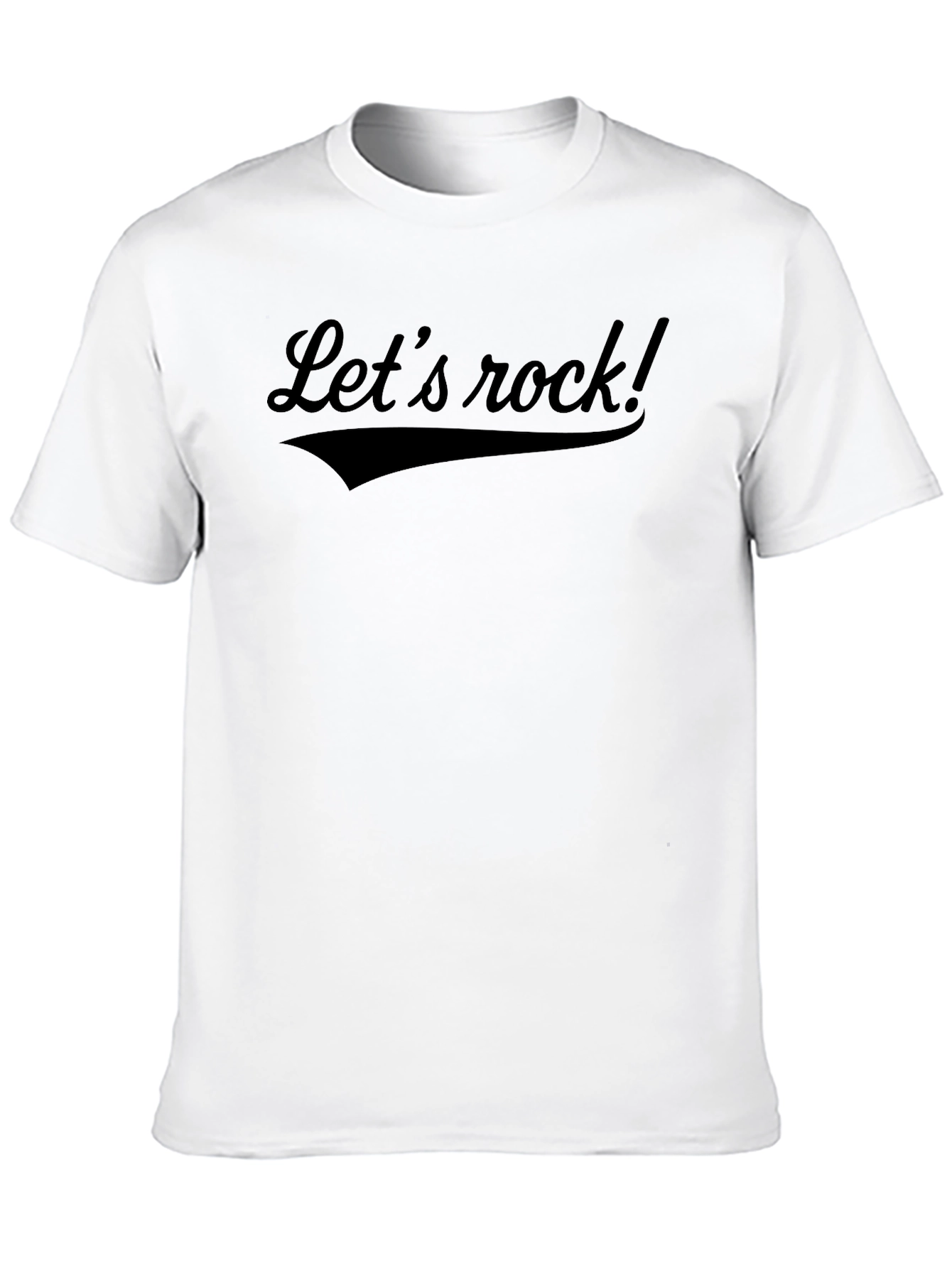 Lets Rock! Mens Black Graphic T-Shirt