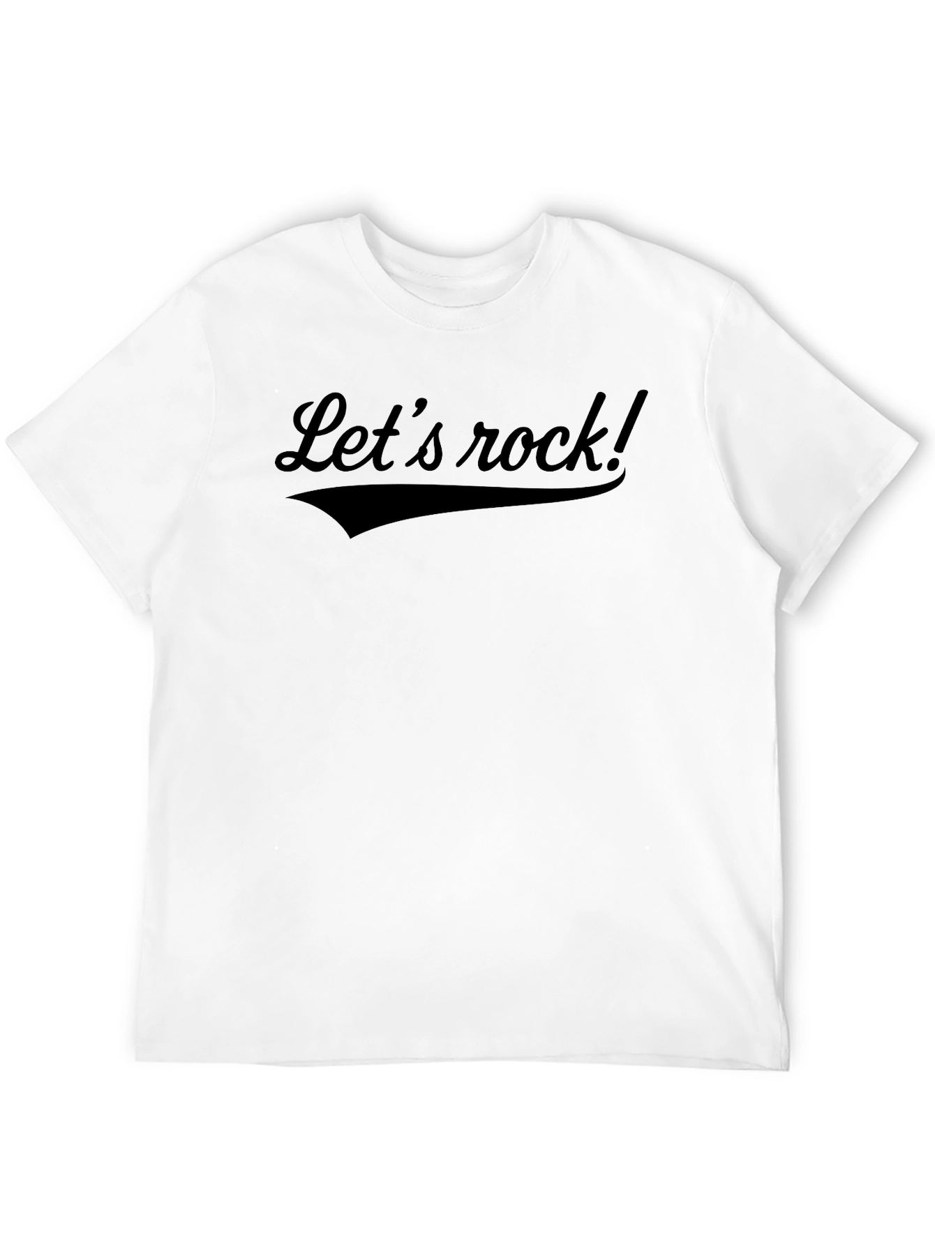 Lets Rock! Mens Black Graphic T-Shirt