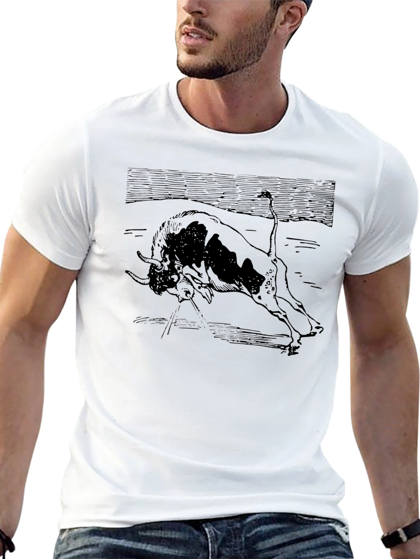 Bull Graphic Tee - Classic Black