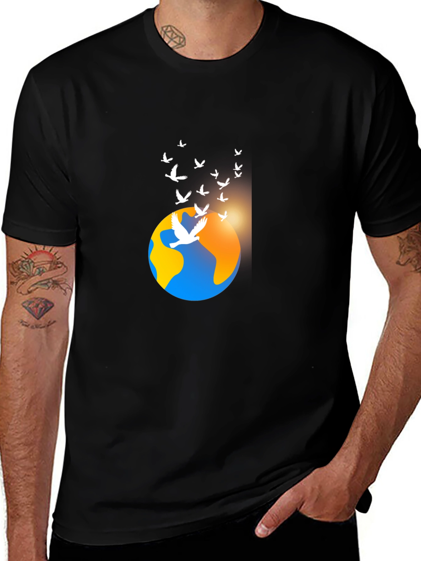 Peaceful World Graphic Tee - Black