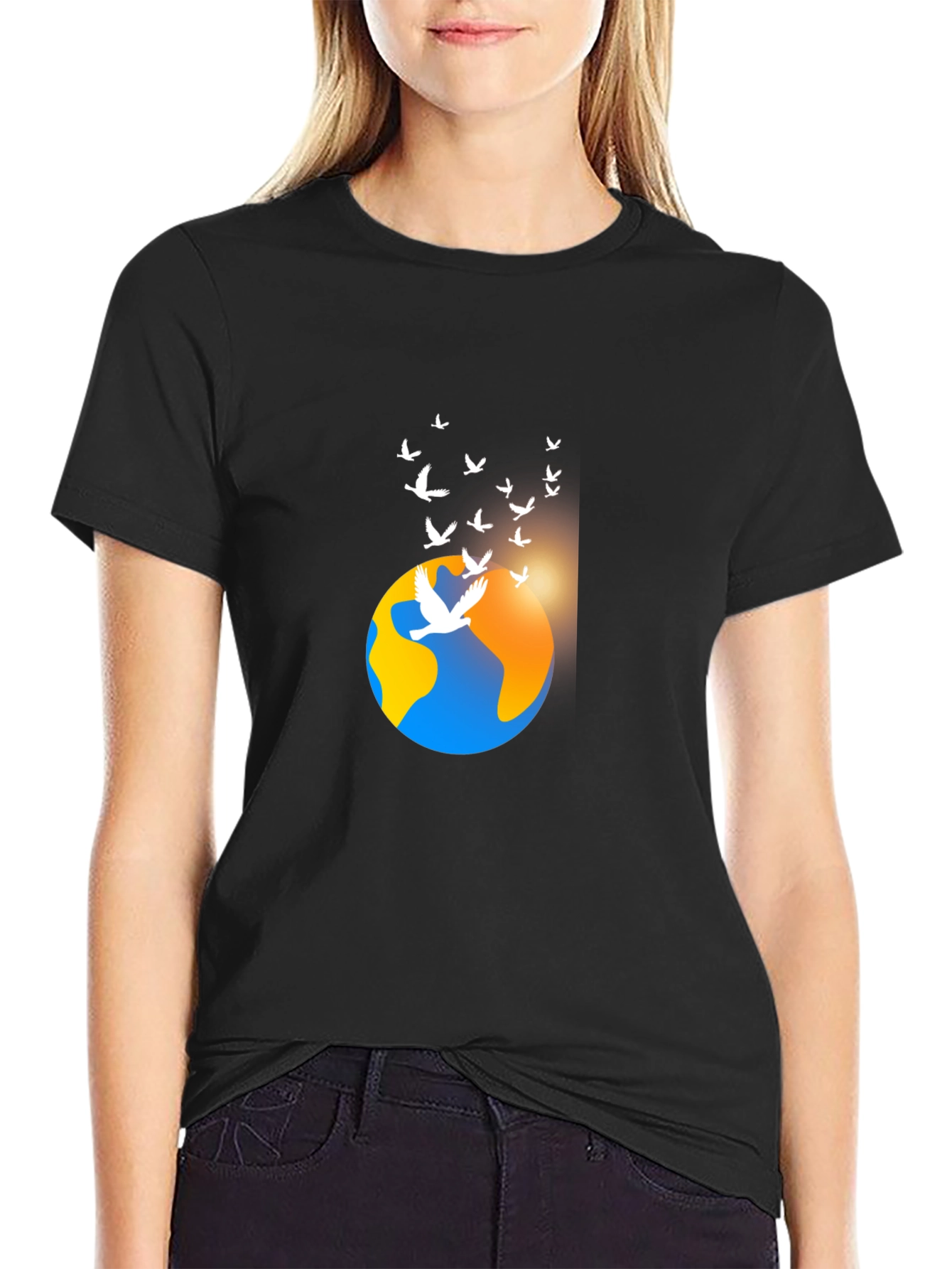 Peaceful World Graphic Tee - Black