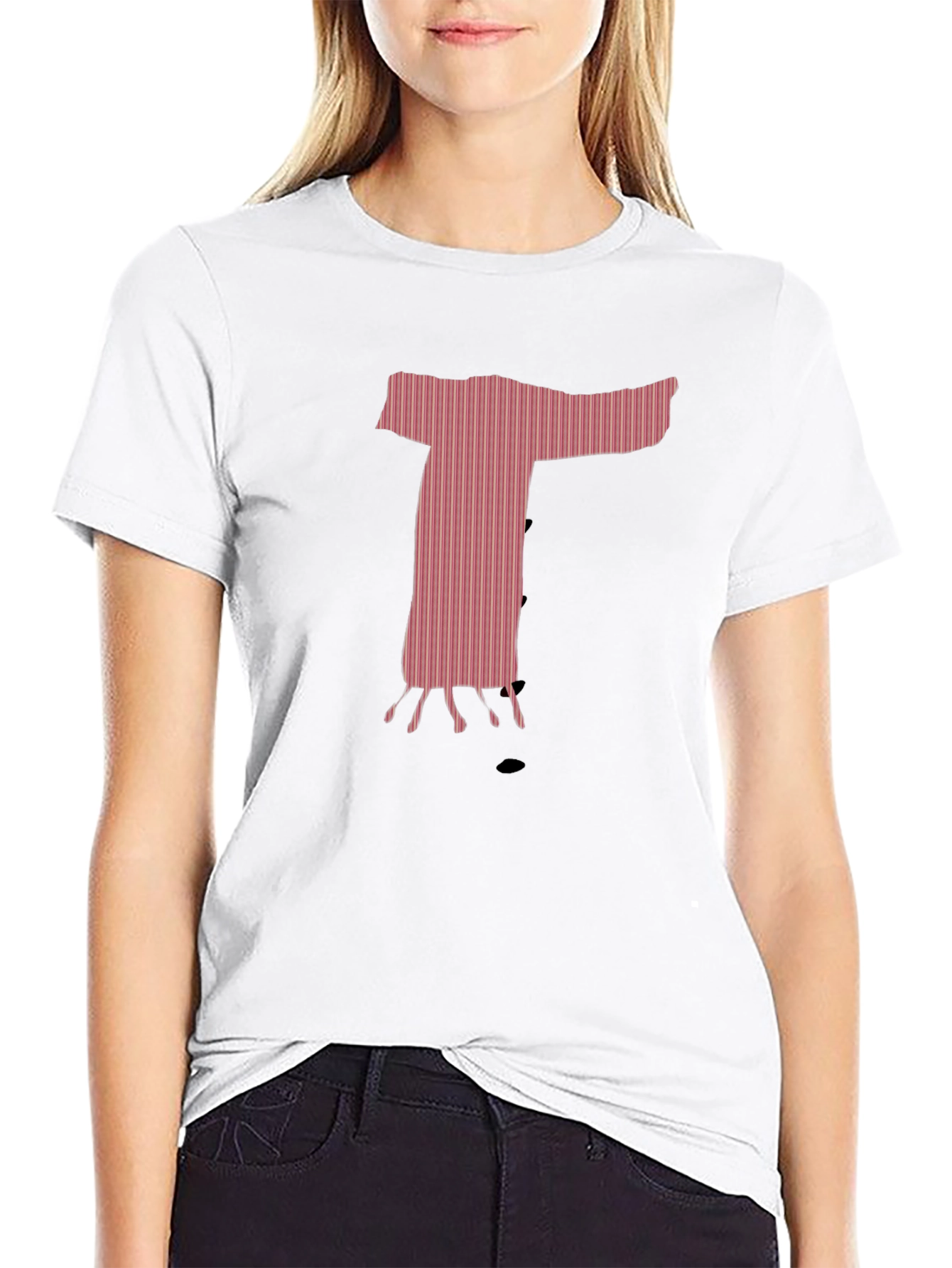Unique Graphic T-Shirt - Pink Letter T Design