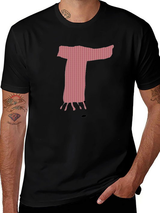 Unique Graphic T-Shirt - Pink Letter T Design