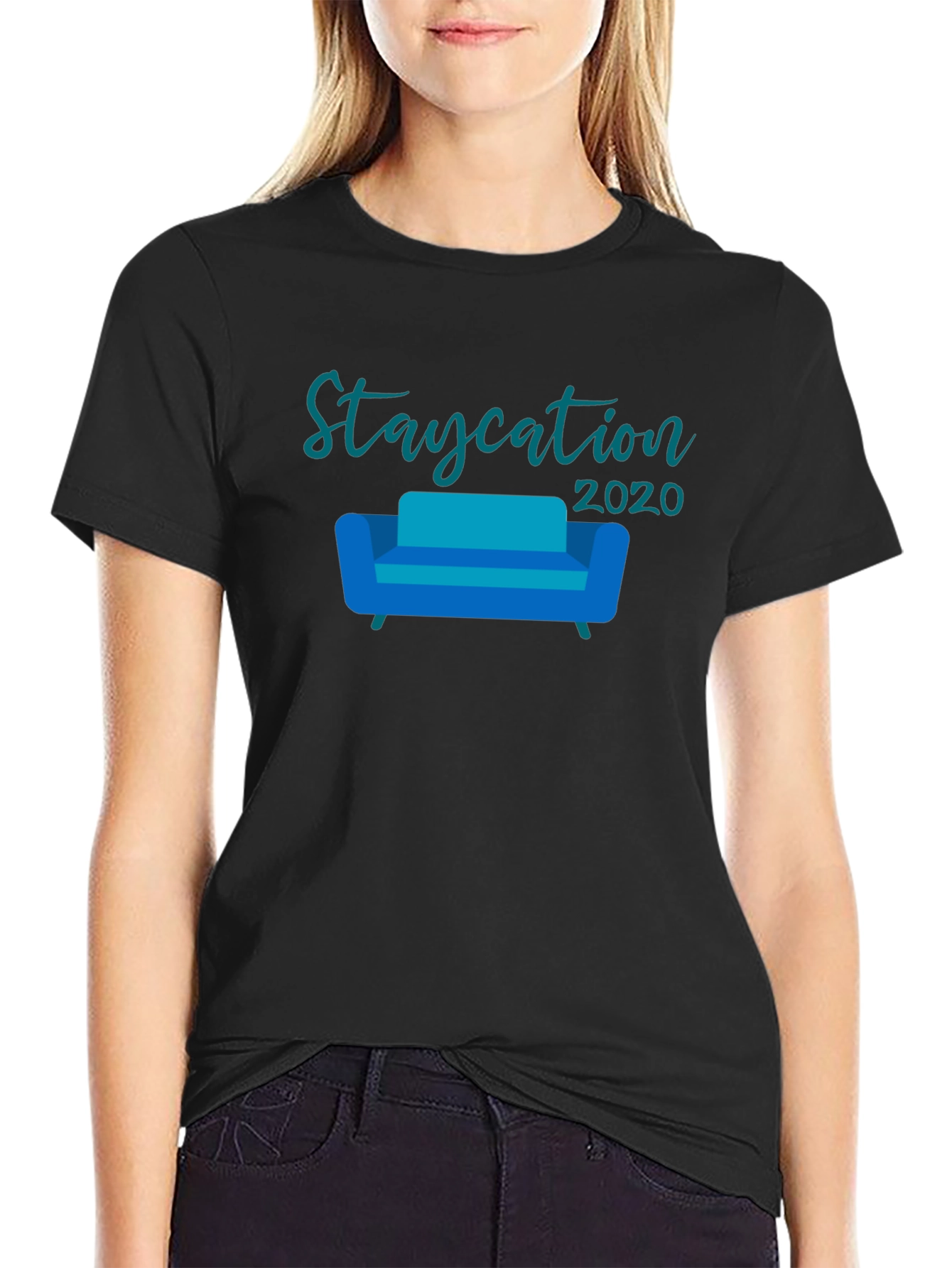 Staycation 2020 Black Graphic Tee