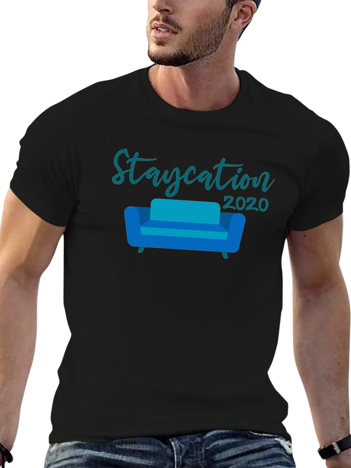 Staycation 2020 Black Graphic Tee