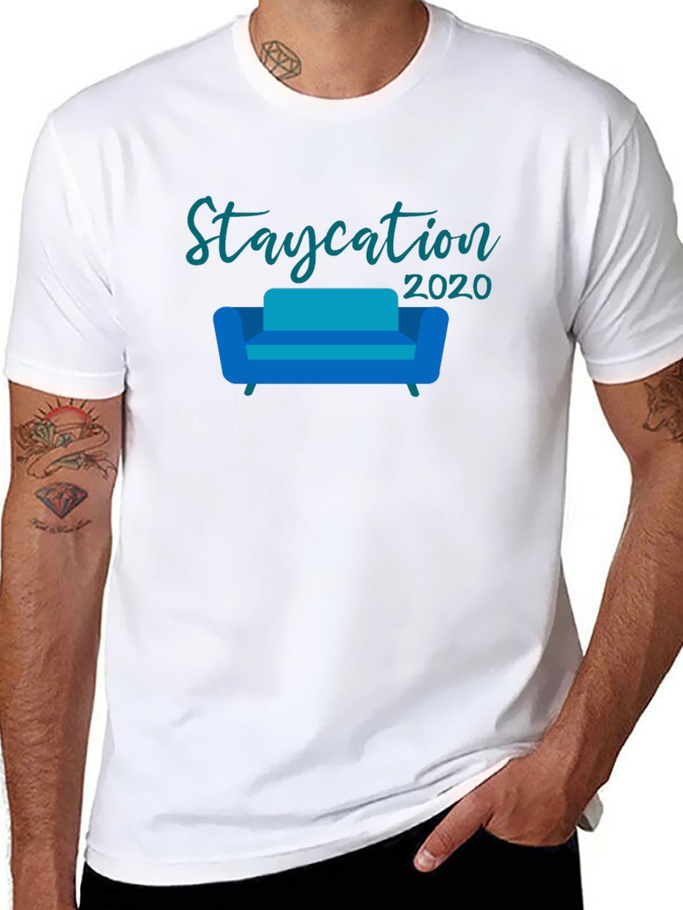 Staycation 2020 Black Graphic Tee