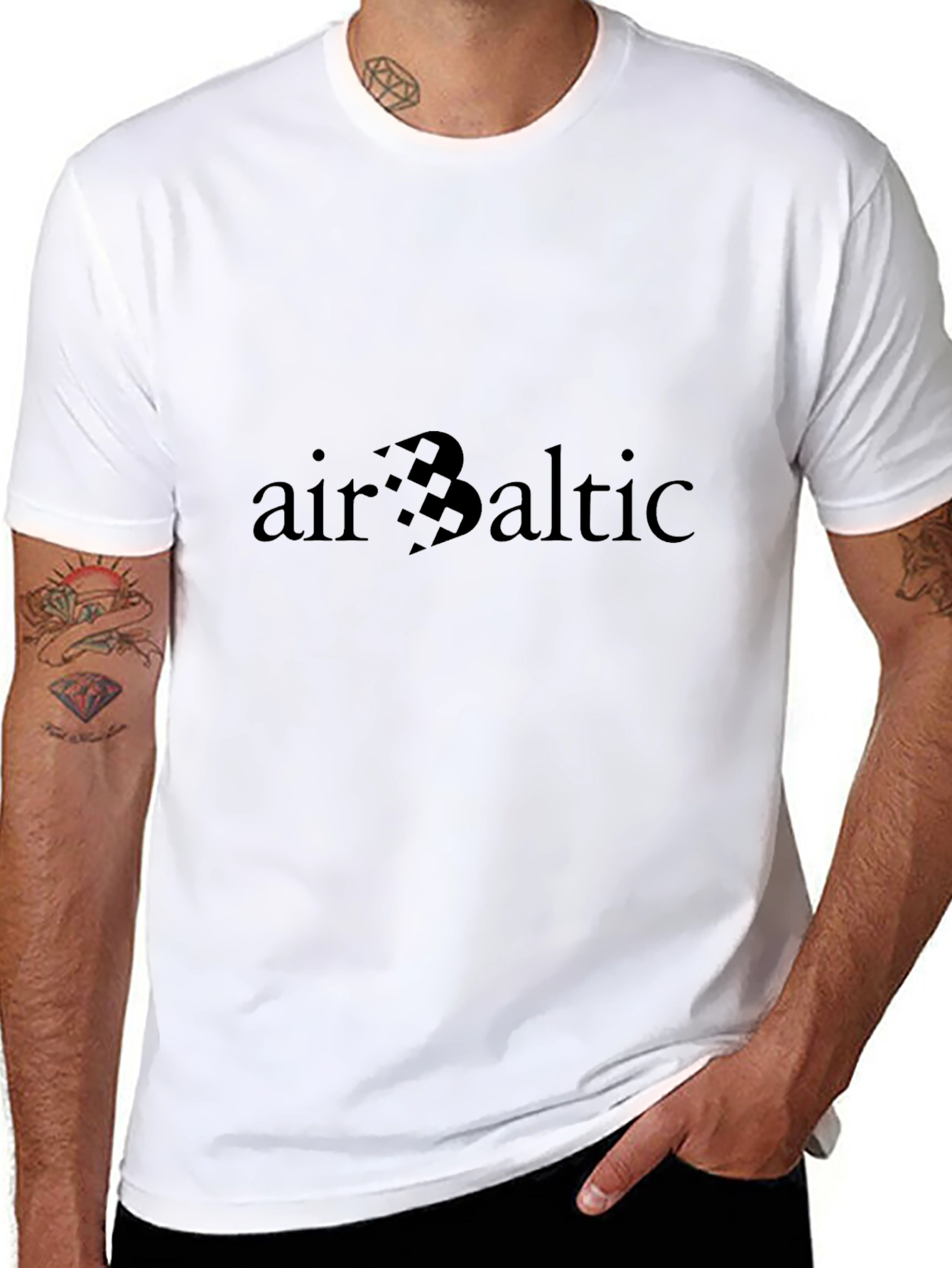 Air Baltic Graphic T-Shirt - Black Crew Neck Tee