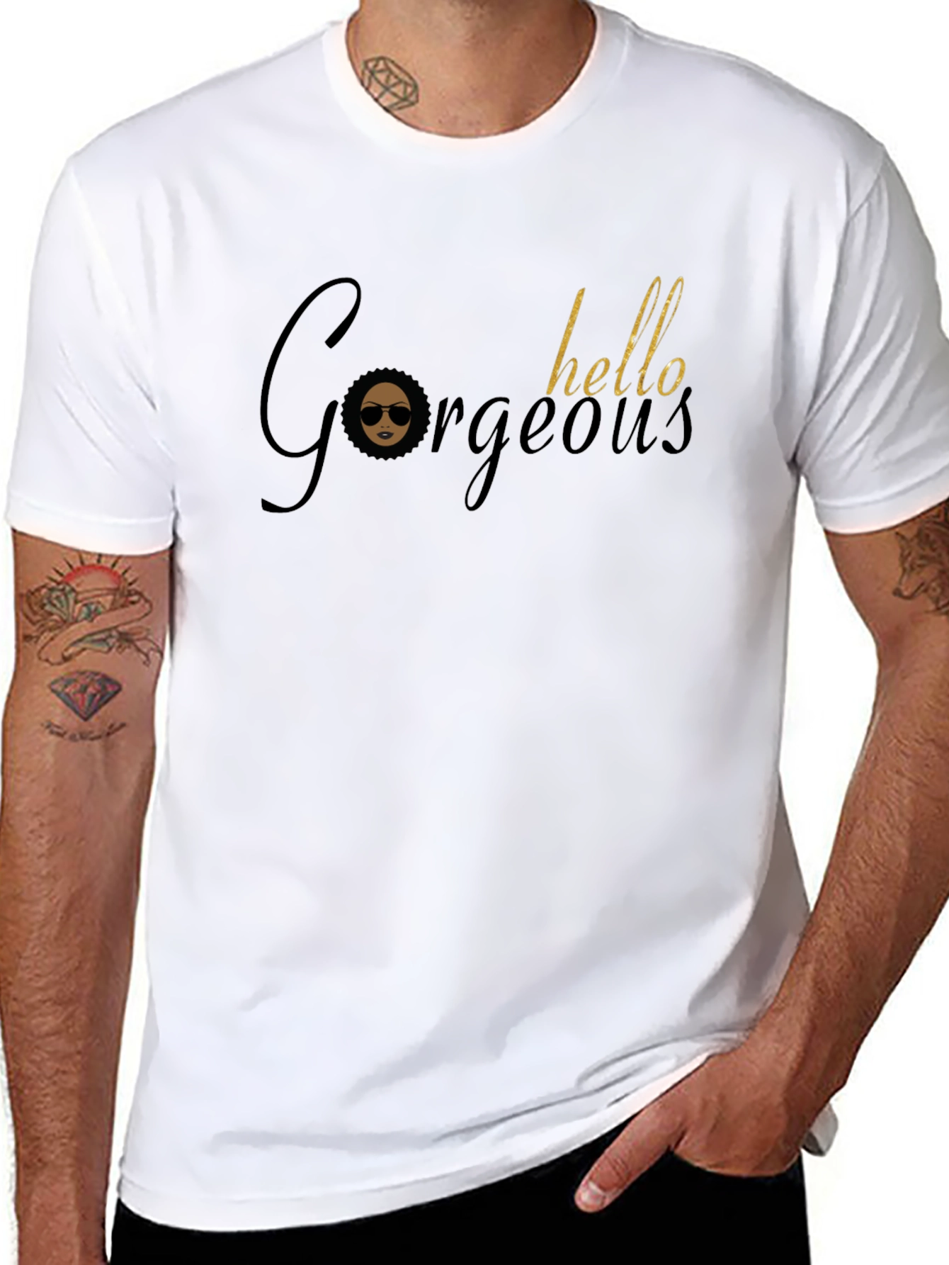 Gorgeous Hello Tee - Stylish Graphic T-Shirt