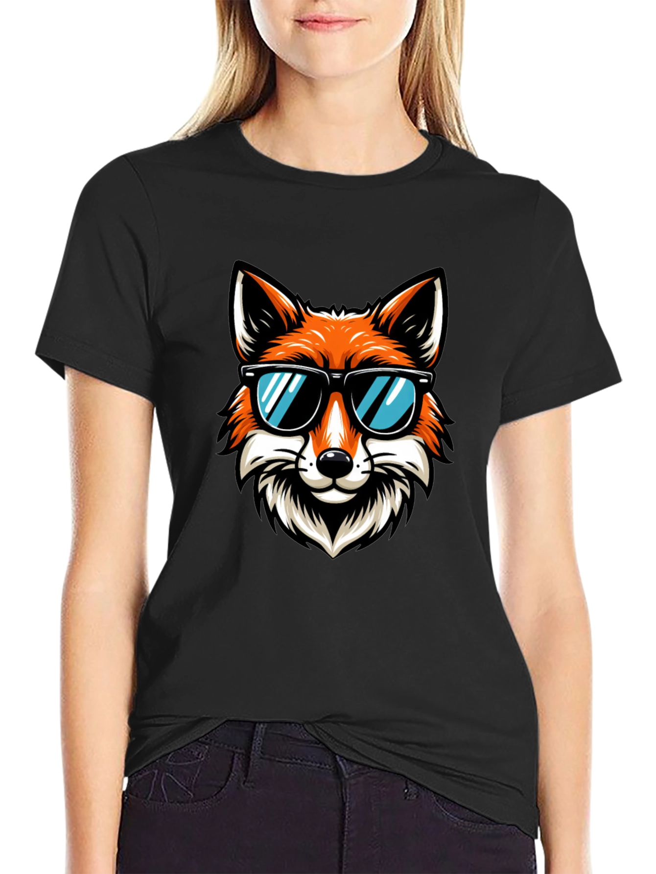 Cool Fox Graphic T-Shirt - Black Cotton Tee